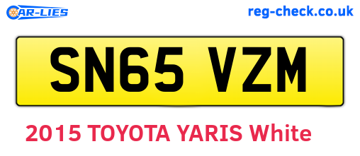 SN65VZM are the vehicle registration plates.