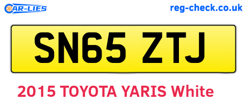 SN65ZTJ are the vehicle registration plates.