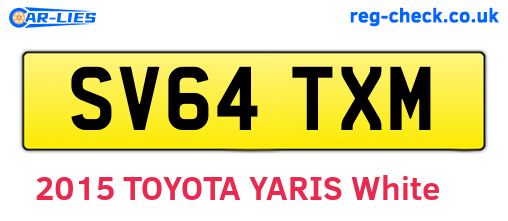 SV64TXM are the vehicle registration plates.