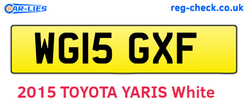 WG15GXF are the vehicle registration plates.
