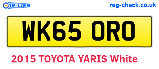 WK65ORO are the vehicle registration plates.