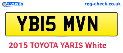 YB15MVN are the vehicle registration plates.
