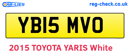 YB15MVO are the vehicle registration plates.