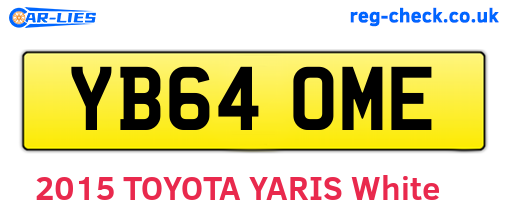 YB64OME are the vehicle registration plates.