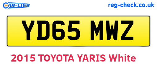 YD65MWZ are the vehicle registration plates.
