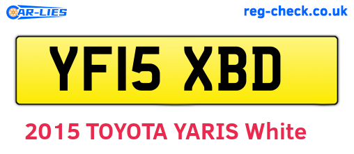 YF15XBD are the vehicle registration plates.