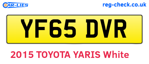 YF65DVR are the vehicle registration plates.