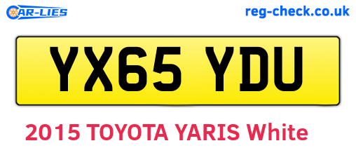 YX65YDU are the vehicle registration plates.