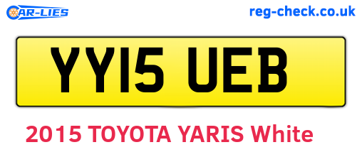 YY15UEB are the vehicle registration plates.