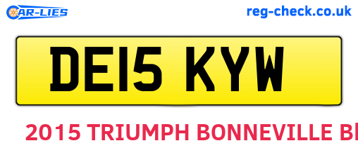 DE15KYW are the vehicle registration plates.