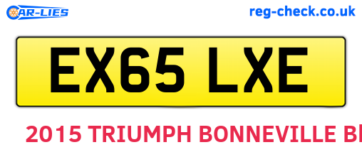EX65LXE are the vehicle registration plates.