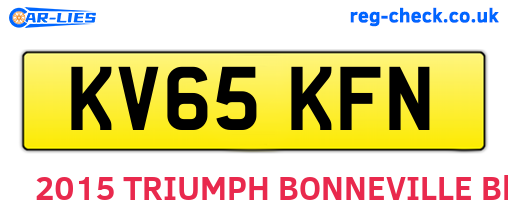 KV65KFN are the vehicle registration plates.