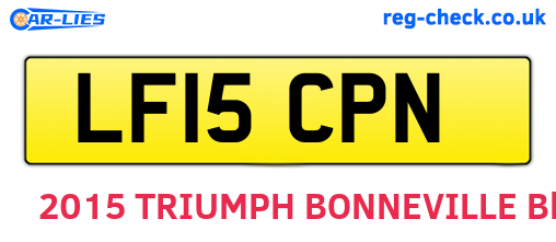 LF15CPN are the vehicle registration plates.
