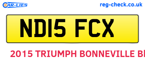 ND15FCX are the vehicle registration plates.