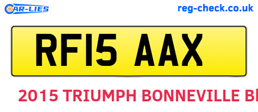 RF15AAX are the vehicle registration plates.