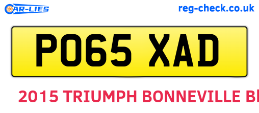 PO65XAD are the vehicle registration plates.