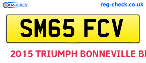 SM65FCV are the vehicle registration plates.