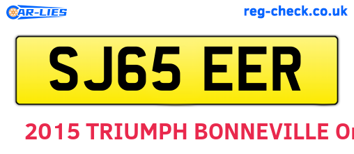 SJ65EER are the vehicle registration plates.
