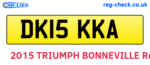 DK15KKA are the vehicle registration plates.