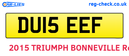 DU15EEF are the vehicle registration plates.