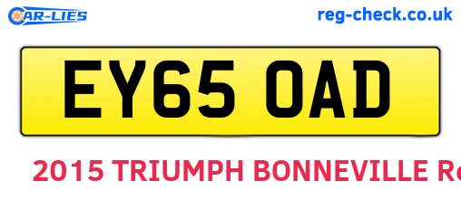 EY65OAD are the vehicle registration plates.