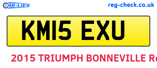KM15EXU are the vehicle registration plates.