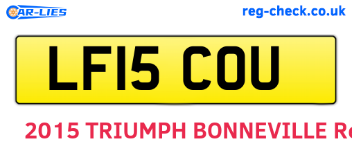 LF15COU are the vehicle registration plates.