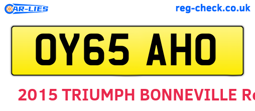 OY65AHO are the vehicle registration plates.