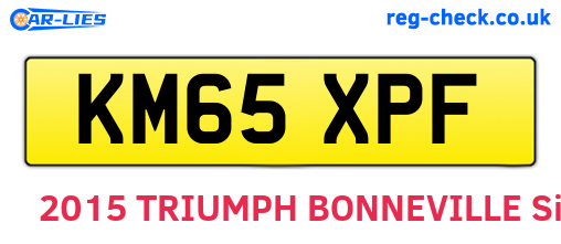 KM65XPF are the vehicle registration plates.