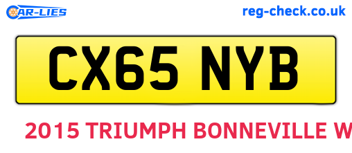 CX65NYB are the vehicle registration plates.