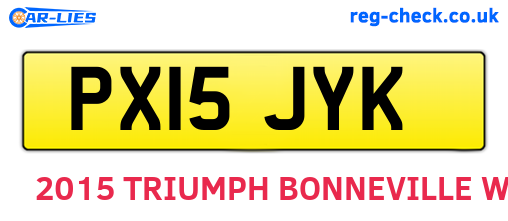 PX15JYK are the vehicle registration plates.