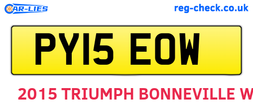PY15EOW are the vehicle registration plates.
