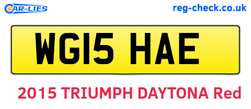 WG15HAE are the vehicle registration plates.