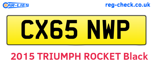 CX65NWP are the vehicle registration plates.