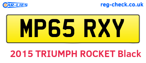MP65RXY are the vehicle registration plates.