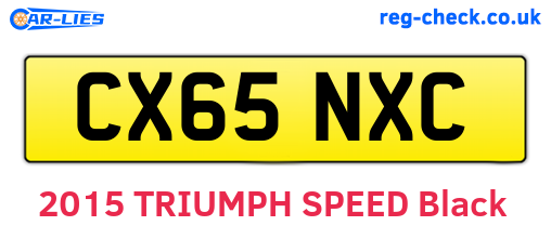 CX65NXC are the vehicle registration plates.