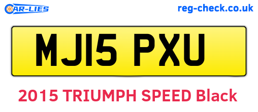 MJ15PXU are the vehicle registration plates.