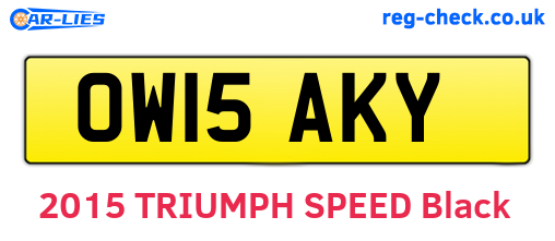 OW15AKY are the vehicle registration plates.