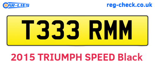 T333RMM are the vehicle registration plates.