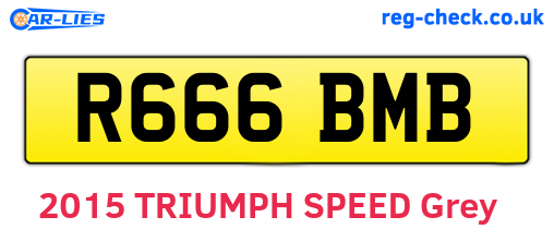 R666BMB are the vehicle registration plates.