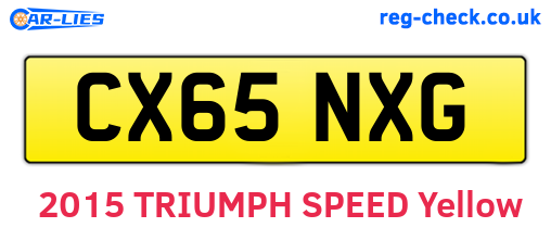 CX65NXG are the vehicle registration plates.