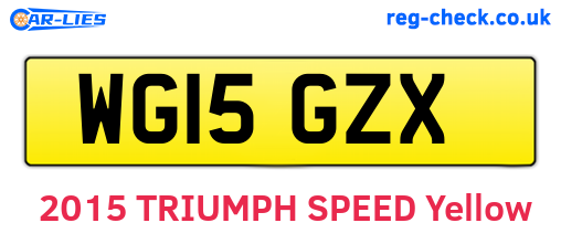 WG15GZX are the vehicle registration plates.