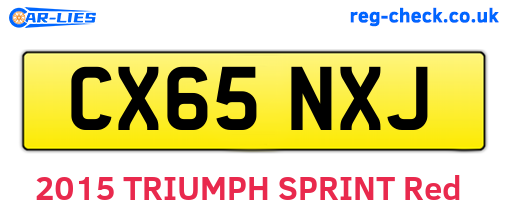 CX65NXJ are the vehicle registration plates.