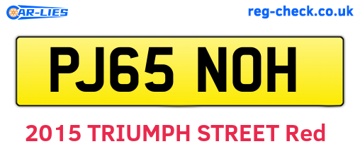 PJ65NOH are the vehicle registration plates.
