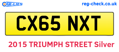CX65NXT are the vehicle registration plates.