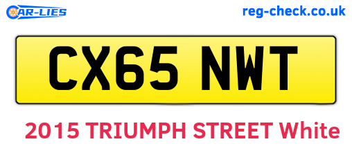 CX65NWT are the vehicle registration plates.