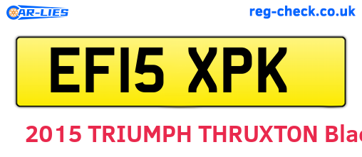 EF15XPK are the vehicle registration plates.