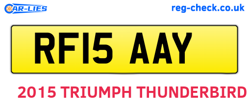 RF15AAY are the vehicle registration plates.