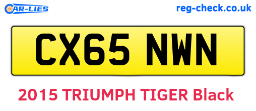 CX65NWN are the vehicle registration plates.