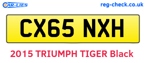 CX65NXH are the vehicle registration plates.